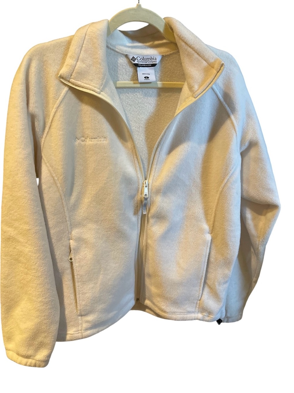 Columbia Cream Full-Zip Fleece Jacket